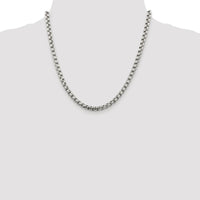 Sterling Silver Rhodium-Plated 5.2mm Round Box Chain Necklace - 20 Inches by Lumare Gioia