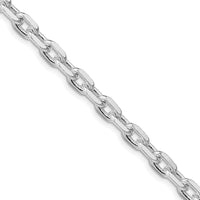 Sterling Silver Rhodium-Plated 5.4mm Beveled Oval Cable Chain - 26 Inches in Length by Lumare Gioia