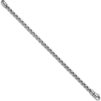 Sterling Silver Rhodium-Plated 5.4mm Venetian Box Chain Bracelet - 7.5" Length by Lumare Gioia