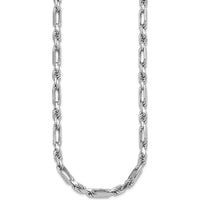 Sterling Silver Rhodium-Plated 5.5mm Figaro Rope Chain Necklace - 20" by Lumare Gioia