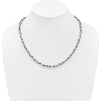 Sterling Silver Rhodium-Plated 5.5mm Figaro Rope Chain Necklace - 20" by Lumare Gioia
