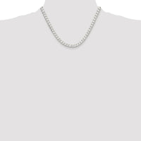 Sterling Silver Rhodium-Plated 5.75mm Diamond-Cut Square Curb Chain - 18" by Lumare Gioia