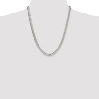 Sterling Silver Rhodium-Plated 5.7mm Diamond-Cut Curb Chain - 22 Inches by Lumare Gioia