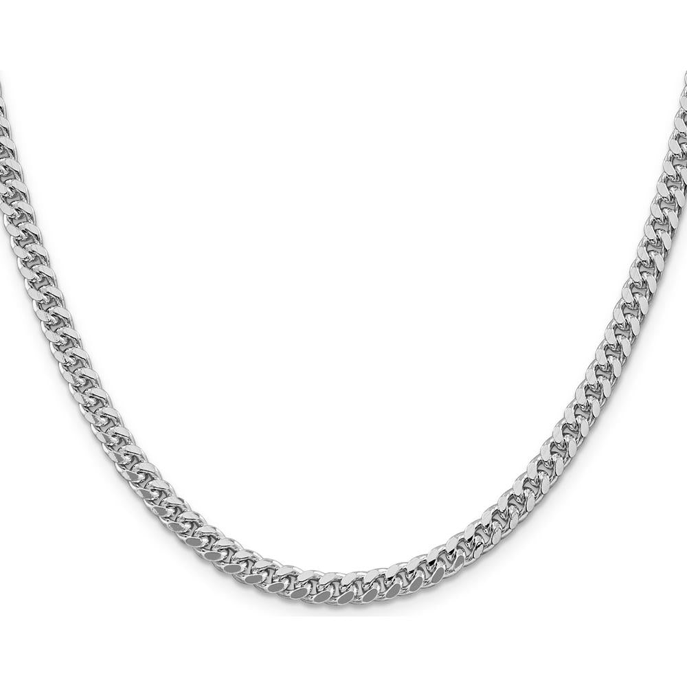 Sterling Silver Rhodium-Plated 5mm Domed Curb Chain with Diamond-Cut Sides - 20" by Lumare Gioia