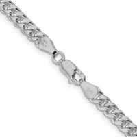 Sterling Silver Rhodium-Plated 5mm Domed Curb Chain with Diamond-Cut Sides - 20" by Lumare Gioia