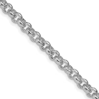Sterling Silver Rhodium-Plated 5mm Rolo Chain Necklace - 20 Inches by Lumare Gioia