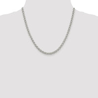 Sterling Silver Rhodium-Plated 5mm Rolo Chain Necklace - 20 Inches by Lumare Gioia