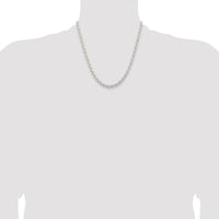Sterling Silver Rhodium-Plated 5mm Rope Chain Necklace - 20 inches by Lumare Gioia