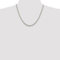 Sterling Silver Rhodium-Plated 5mm Round Spiga Chain - 20 Inches by Lumare Gioia