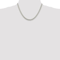 Sterling Silver Rhodium-Plated 5mm Round Spiga Chain Necklace - 18 Inches by Lumare Gioia