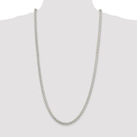 Sterling Silver Rhodium-Plated 5mm Round Spiga Chain Necklace - 30 inches in Length by Lumare Gioia