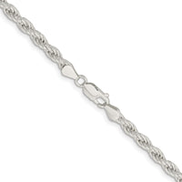 Sterling Silver Rhodium-Plated 5mm Solid Rope Chain - 30 Inches, Lobster Clasp by Lumare Gioia