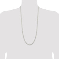 Sterling Silver Rhodium-Plated 5mm Solid Rope Chain - 30 Inches, Lobster Clasp by Lumare Gioia
