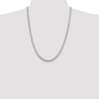Sterling Silver Rhodium-Plated 5mm Spiga Chain Necklace - 24 Inches by Lumare Gioia