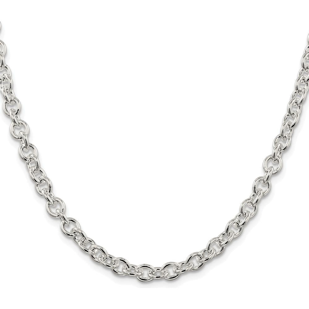Sterling Silver Rhodium-Plated 6.1mm Cable Chain Necklace - 20 inches by Lumare Gioia