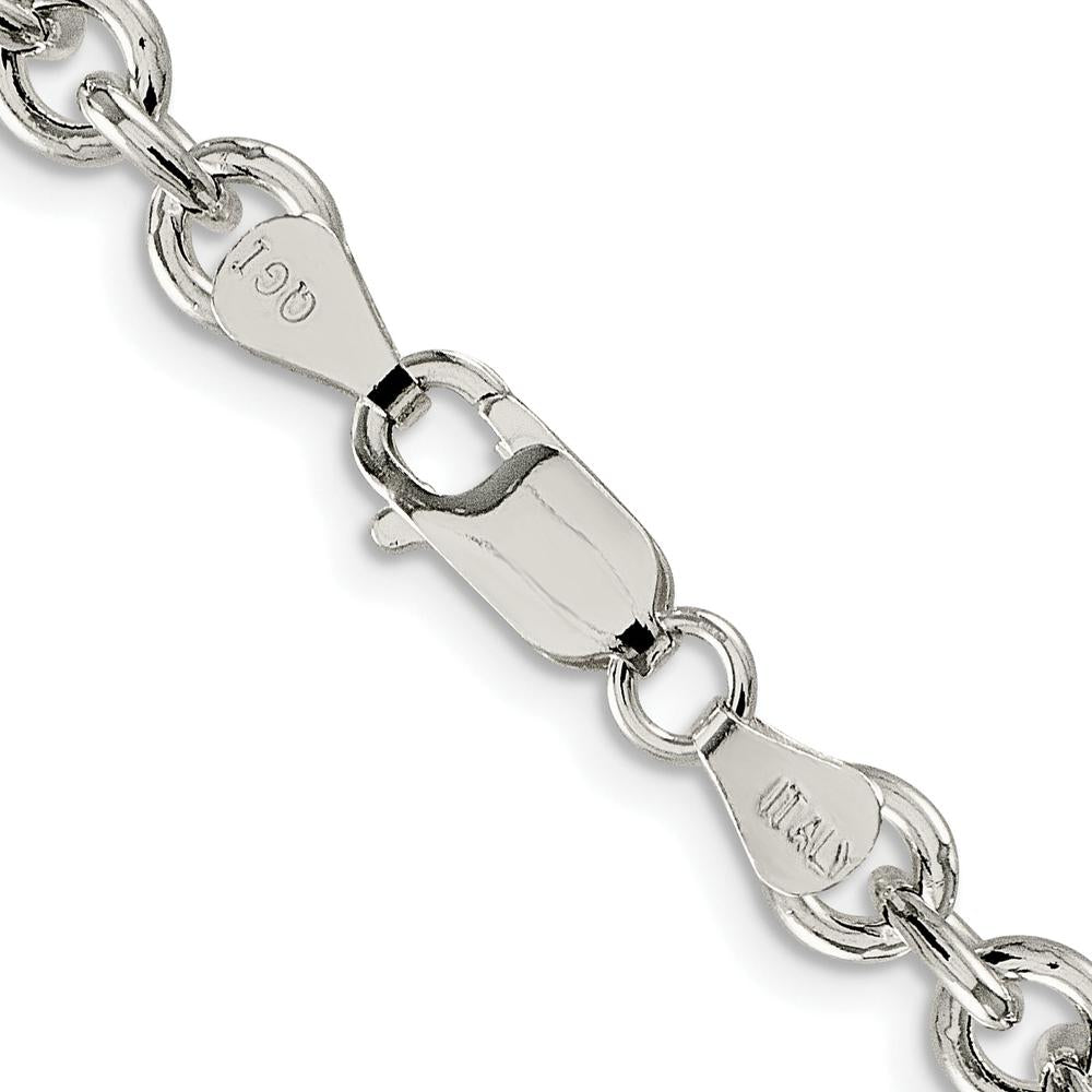 Sterling Silver Rhodium-Plated 6.1mm Cable Chain Necklace - 20 inches by Lumare Gioia