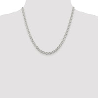 Sterling Silver Rhodium-Plated 6.1mm Cable Chain Necklace - 20 inches by Lumare Gioia