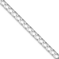 Sterling Silver Rhodium-Plated 6.25mm Diamond-Cut Curb Chain 20" by Lumare Gioia