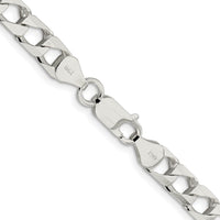 Sterling Silver Rhodium-Plated 6.25mm Diamond-Cut Curb Chain 20" by Lumare Gioia