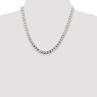 Sterling Silver Rhodium-Plated 6.25mm Diamond-Cut Curb Chain 20" by Lumare Gioia