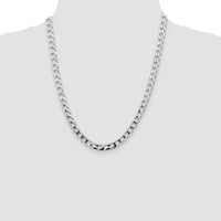 Sterling Silver Rhodium-Plated 6.25mm Diamond-Cut Square Curb Chain Necklace - 22 Inches by Lumare Gioia