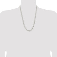 Sterling Silver Rhodium-Plated 6.75mm Concave Beveled Curb Chain - 24 inches by Lumare Gioia