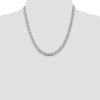 Sterling Silver Rhodium-Plated 6mm Beveled Curb Chain - 20 Inches by Lumare Gioia