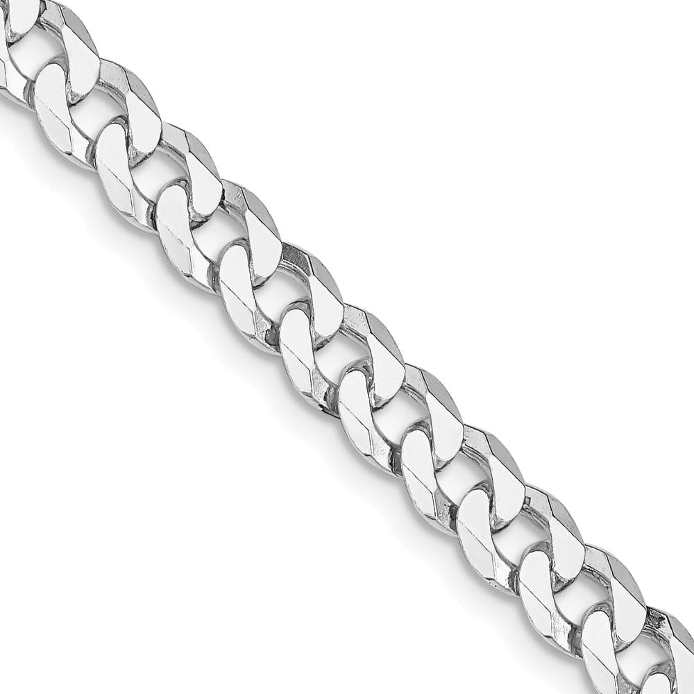 Sterling Silver Rhodium-Plated 6mm Beveled Curb Chain Necklace - 26 inches by Lumare Gioia