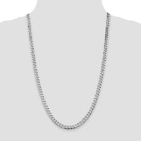 Sterling Silver Rhodium-Plated 6mm Beveled Curb Chain Necklace - 26 inches by Lumare Gioia