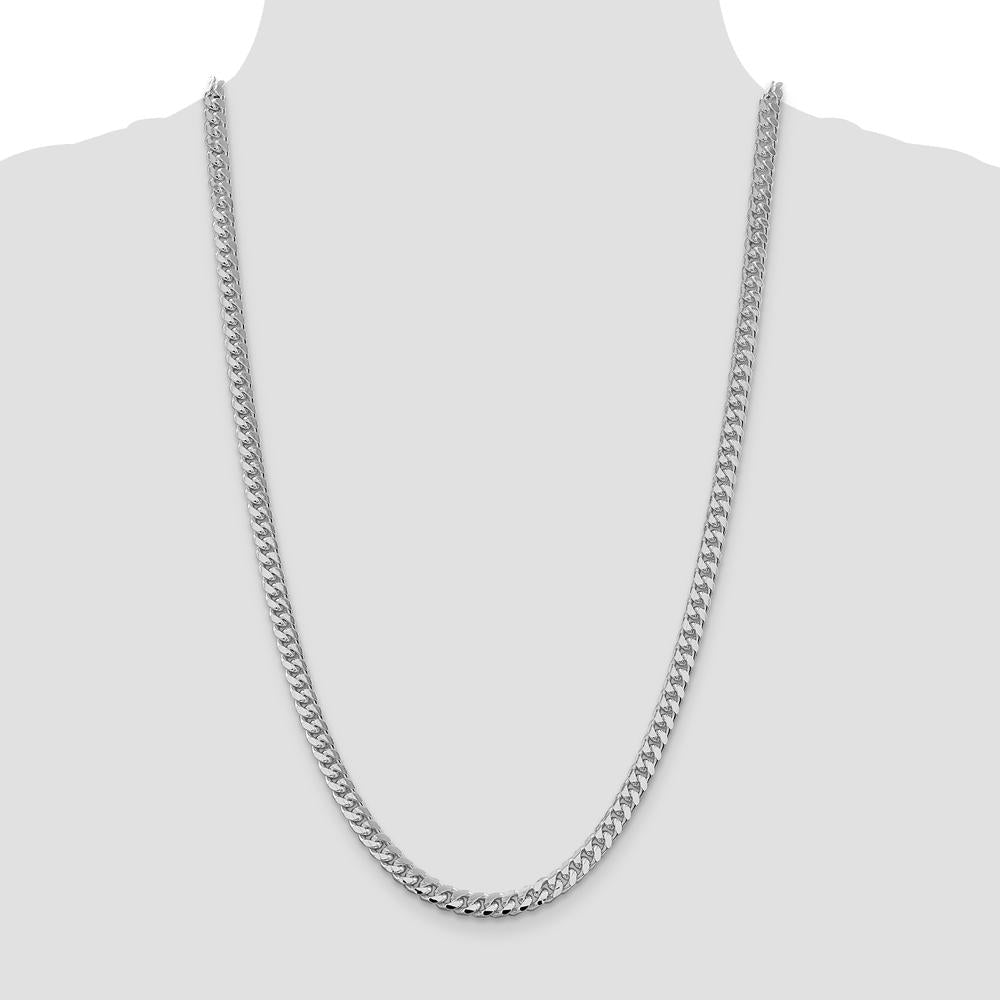 Sterling Silver Rhodium-Plated 6mm Domed Curb Chain Necklace - 26 inches by Lumare Gioia