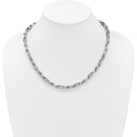 Sterling Silver Rhodium-Plated 7.00mm Figaro Rope Chain Necklace - 19.75" Length by Lumare Gioia