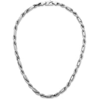 Sterling Silver Rhodium-Plated 7.00mm Figaro Rope Chain Necklace - 19.75" Length by Lumare Gioia