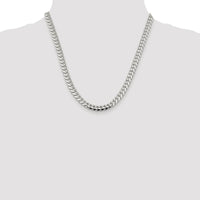 Sterling Silver Rhodium-Plated 7.0mm Polished Domed Curb Chain - 20 Inches by Lumare Gioia