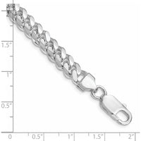 Sterling Silver Rhodium-Plated 7.0mm Polished Domed Curb Chain Bracelet - 8 Inches by Lumare Gioia