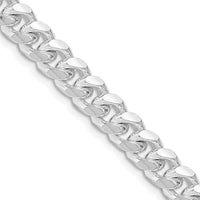 Sterling Silver Rhodium-Plated 7.35mm Diamond-Cut Curb Chain Necklace - 26 Inches by Lumare Gioia