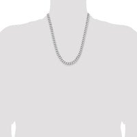 Sterling Silver Rhodium-Plated 7.5mm Curb Chain Necklace - 22 Inches by Lumare Gioia