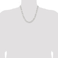 Sterling Silver Rhodium-Plated 7.5mm Figaro Chain - 20 inches by Lumare Gioia