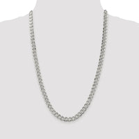 Sterling Silver Rhodium-Plated 7.5mm Pavé Curb Chain - 26 inches by Lumare Gioia