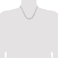 Sterling Silver Rhodium-Plated 7.8mm Concave Beveled Curb Chain - 18 inches by Lumare Gioia