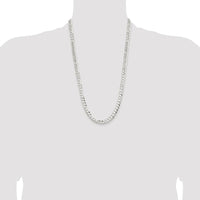 Sterling Silver Rhodium-Plated 7.8mm Concave Beveled Curb Chain - 26 inches by Lumare Gioia