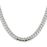 Sterling Silver Rhodium-Plated 7.8mm Polished Domed Curb Chain - 24 Inches by Lumare Gioia