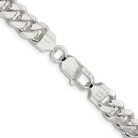 Sterling Silver Rhodium-Plated 7.8mm Polished Domed Curb Chain - 24 Inches by Lumare Gioia
