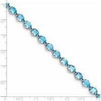 Sterling Silver Rhodium-Plated 7-inch Tennis Bracelet with Swiss Blue Topaz - 18.9 Carat Total Gem Weight by 0