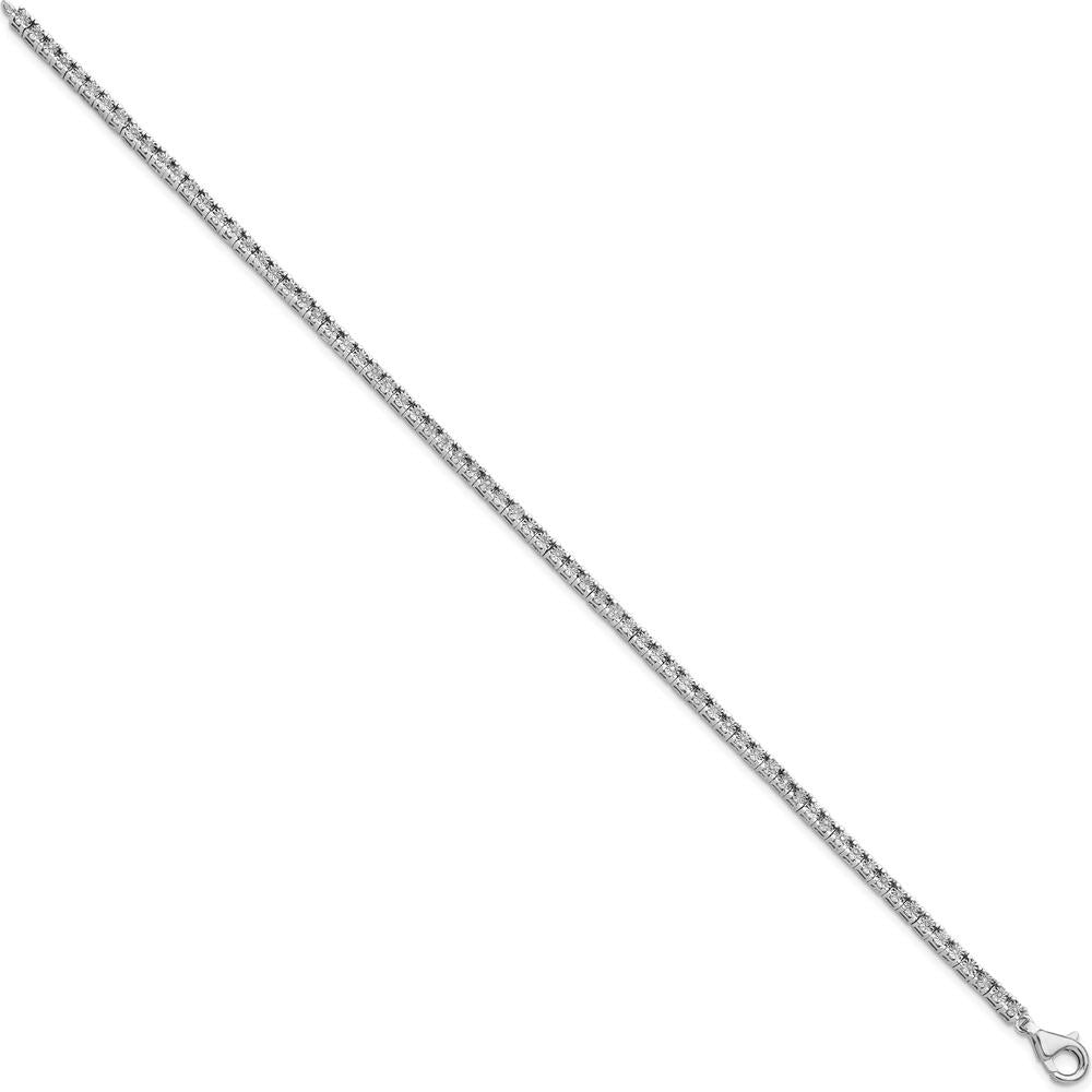 Sterling Silver Rhodium-Plated 7" Tennis Bracelet with Natural Diamonds - 0.20 Carat Total Diamond Weight by Lumare Gioia