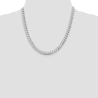 Sterling Silver Rhodium-Plated 7mm Beveled Curb Chain - 20 inches by Lumare Gioia