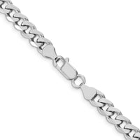 Sterling Silver Rhodium-Plated 7mm Curb Chain Necklace - 16 inches by Lumare Gioia