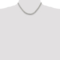 Sterling Silver Rhodium-Plated 7mm Curb Chain Necklace - 16 inches by Lumare Gioia