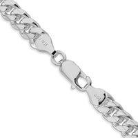 Sterling Silver Rhodium-Plated 7mm Diamond-Cut Curb Chain Necklace - 24 inches by Lumare Gioia
