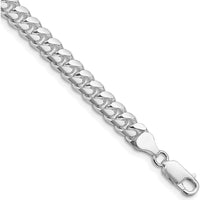 Sterling Silver Rhodium-Plated 7mm Domed Curb Chain Bracelet with Diamond-Cut Texture - 9 in Length by Lumare Gioia