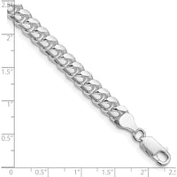Sterling Silver Rhodium-Plated 7mm Domed Curb Chain Bracelet with Diamond-Cut Texture - 9 in Length by Lumare Gioia